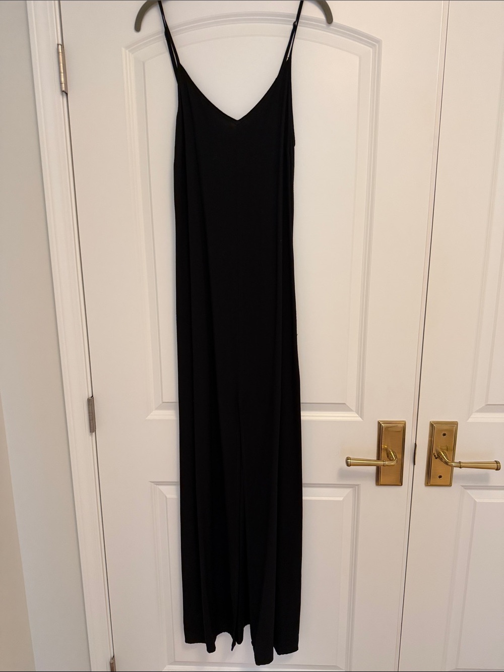 LAmade Black Spaghetti-Strap Maxi Slip Dress